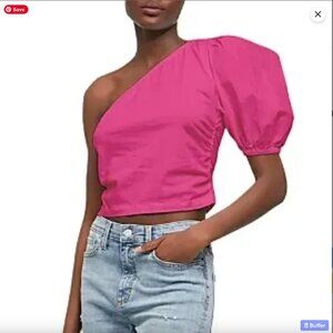 French Connection Rosanna Puff Sleeve One Shoulder Top